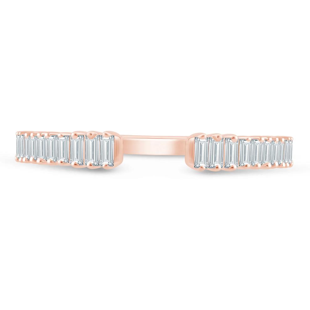 Lab Grown Diamond Baguette Open Anniversary Band in 14K Rose Gold (1/4 ct. tw.) – Image 1 of 3