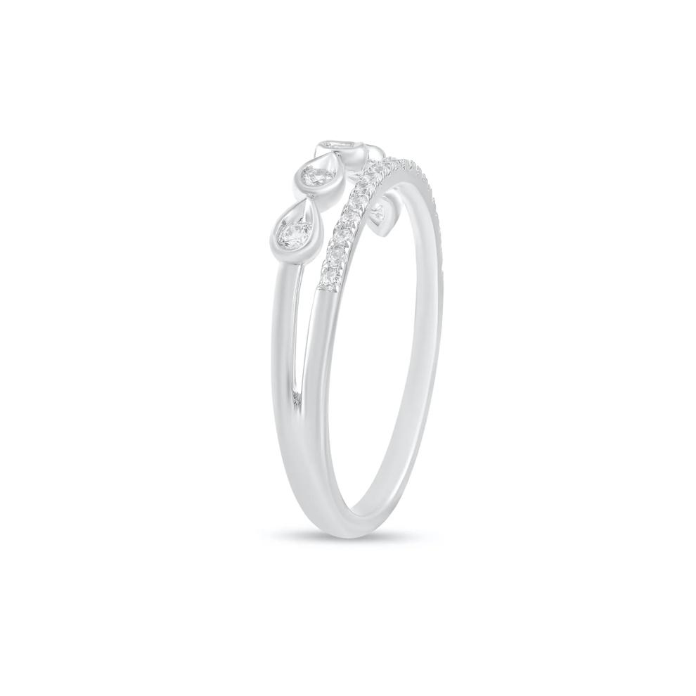 Diamond Double Row Ring in Sterling Silver (1/4 ct. tw.) – Image 4 of 4