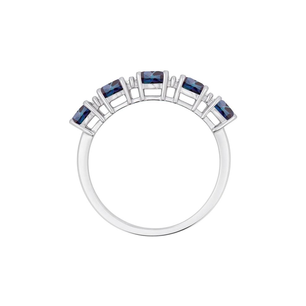 Lab-Created Alexandrite and Diamond Ring in 10K White Gold (1/8 ct. tw.) – Image 2 of 3