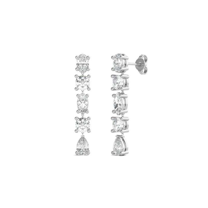 Diamond Dangle Earrings in 14K White Gold &#40;3 ct. tw.&#41; – Image 1 of 1