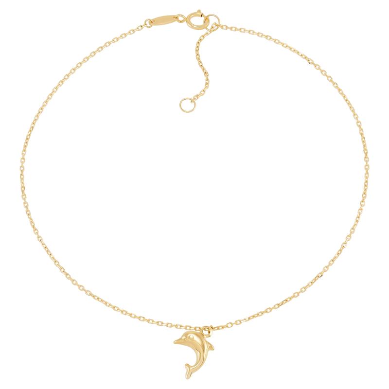 Dolphin Anklet in 14K Yellow Gold – Image 2 of 2
