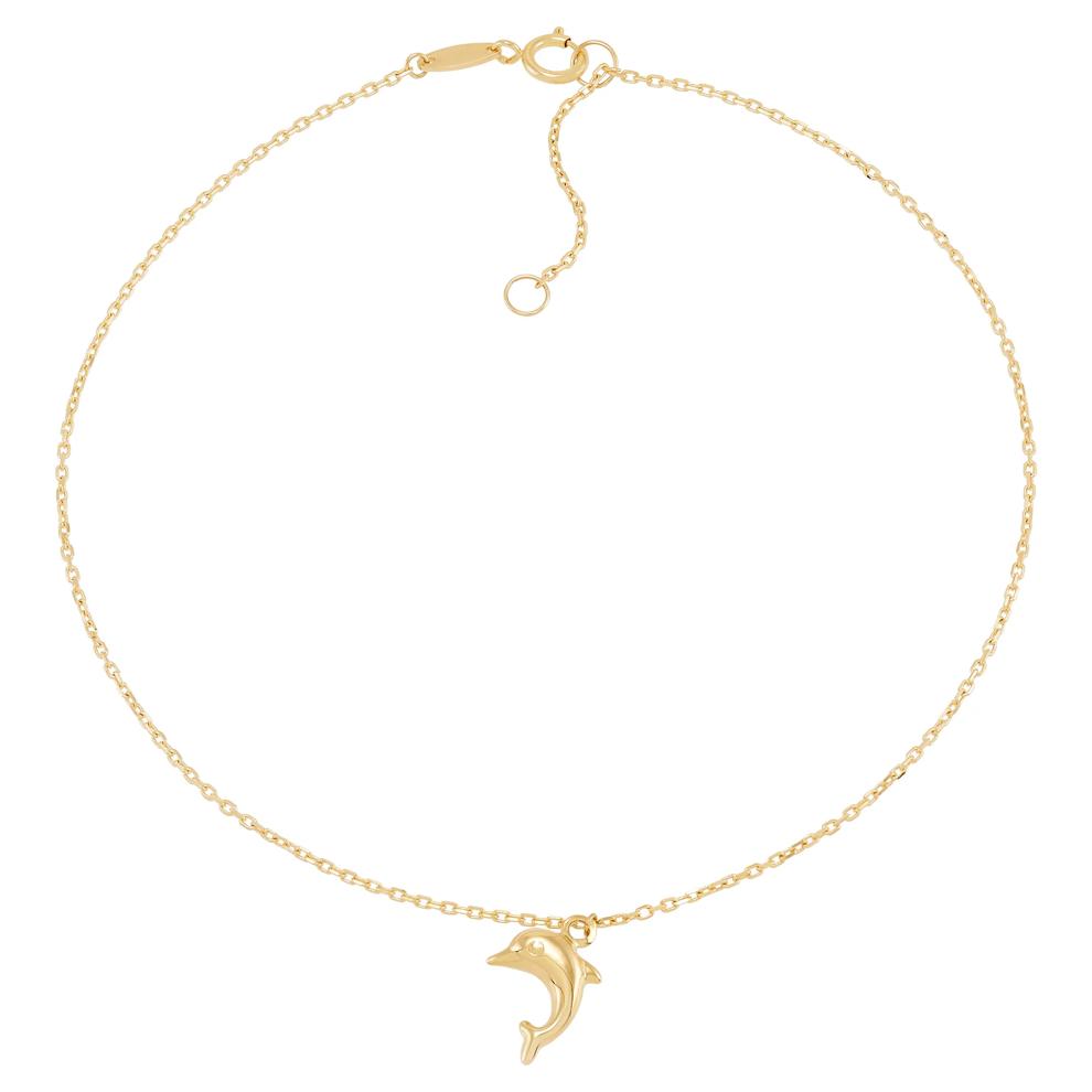 Dolphin Anklet in 14K Yellow Gold – Image 2 of 2