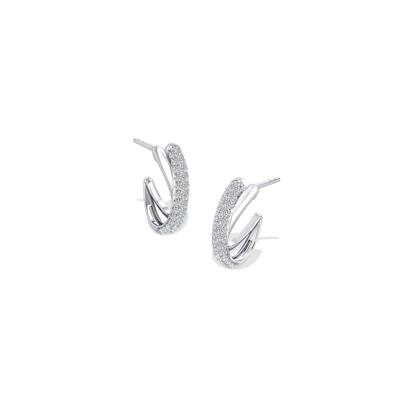 Diamond Twist Hoop Earrings in Sterling Silver (1/3 ct. tw.)