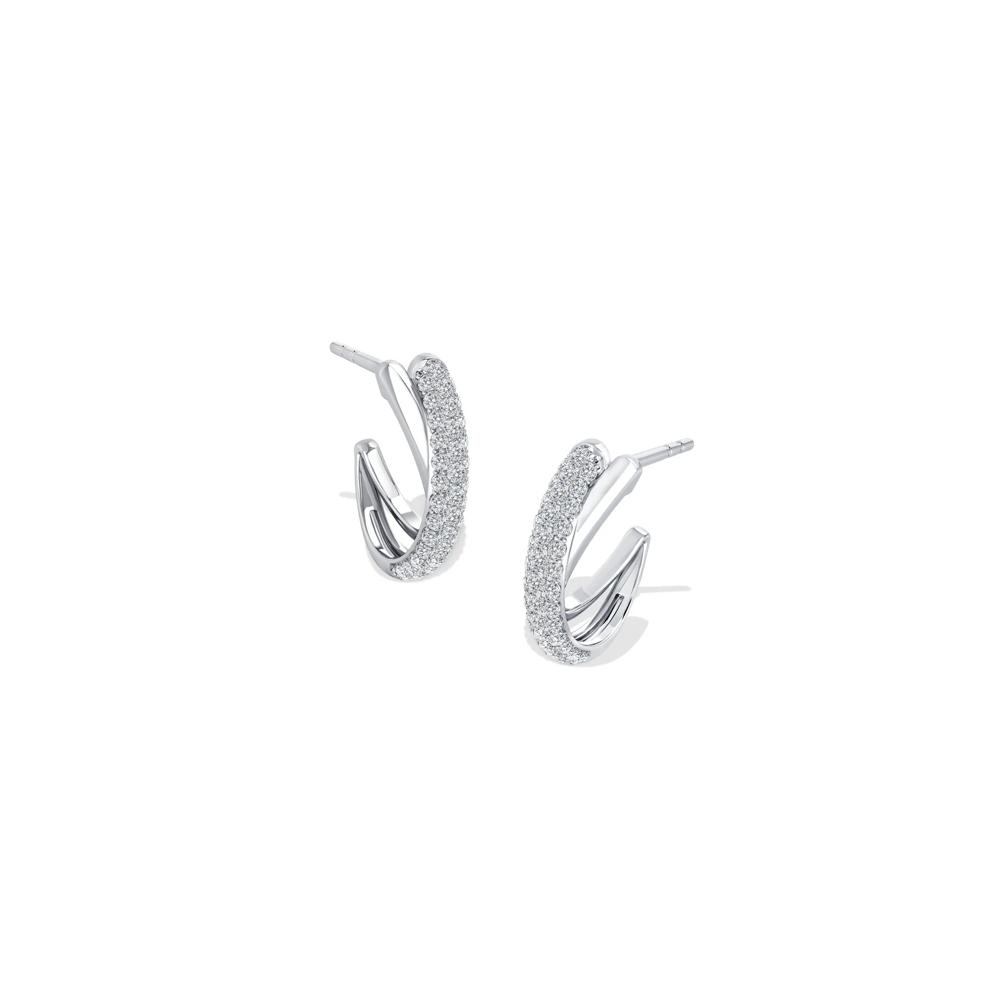 Diamond Twist Hoop Earrings in Sterling Silver (1/3 ct. tw.) – Image 1 of 3