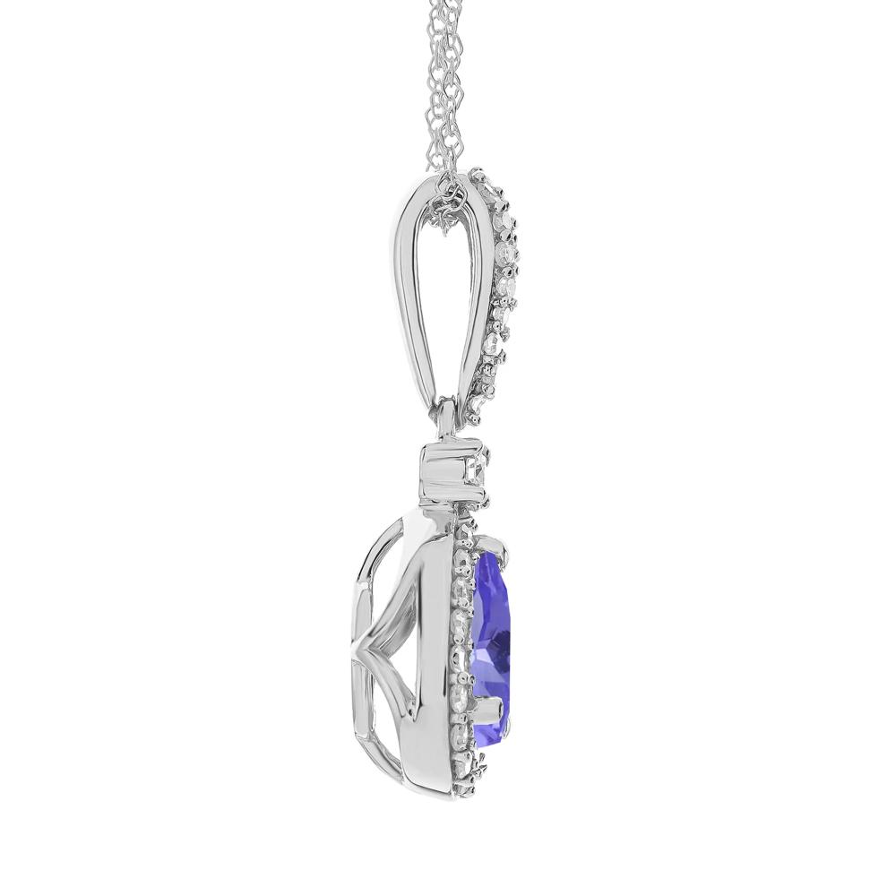 Tanzanite and Diamond Pendant in 10K Yellow Gold (1/5 ct. tw.) – Image 2 of 3