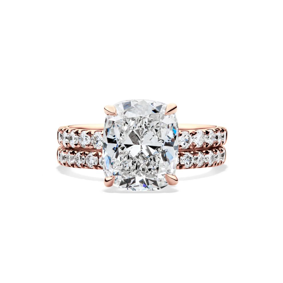 Lab Grown Diamond Elongated Cushion-Cut Bridal Set in 14K Rose Gold (5 ct. tw.) – Image 1 of 6