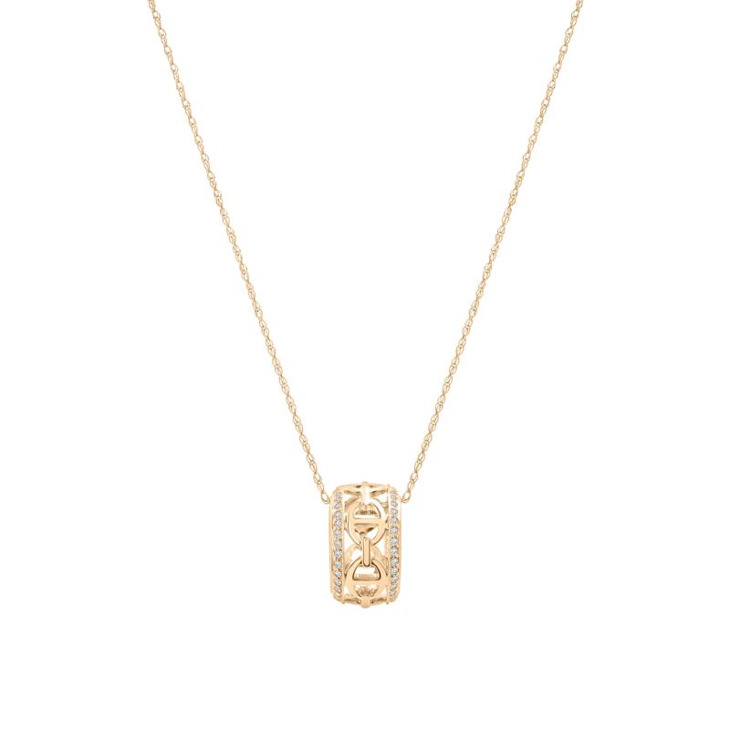 Diamond Loop Pendant in 10K Yellow Gold &#40;1/5 ct. tw.&#41; – Image 1 of 4