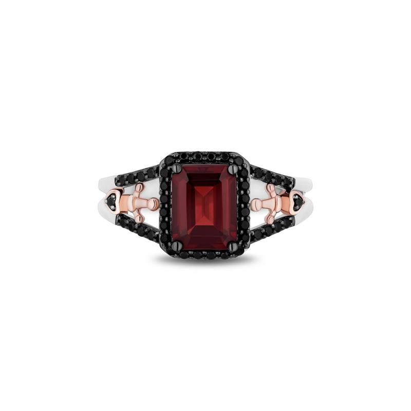 Evil Queen Garnet Dagger Ring in Sterling Silver and 10K Rose Gold &#40;1/3 ct. tw.&#41; – Image 1 of 3