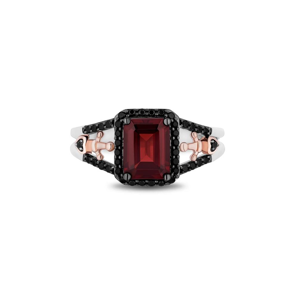 Evil Queen Garnet Dagger Ring in Sterling Silver and 10K Rose Gold (1/3 ct. tw.) – Image 1 of 3