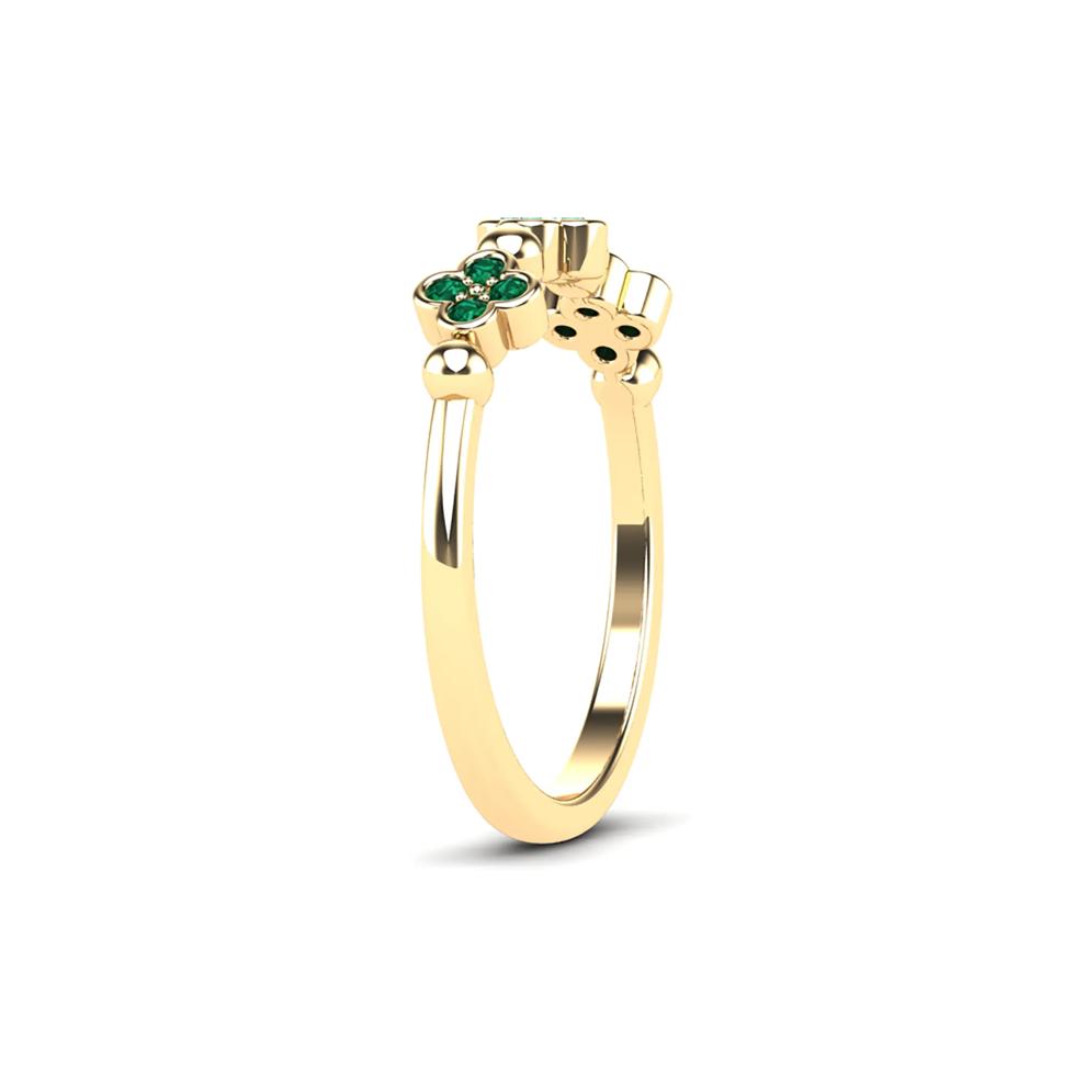 Emerald Clover Stack Band in 10K Yellow Gold – Image 3 of 4
