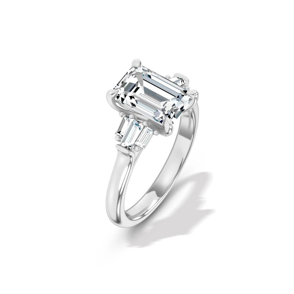 Lab Grown Diamond Emerald-Cut Engagement Ring in 14K White Gold (3 1/3 ct. tw.) – Image 4 of 4