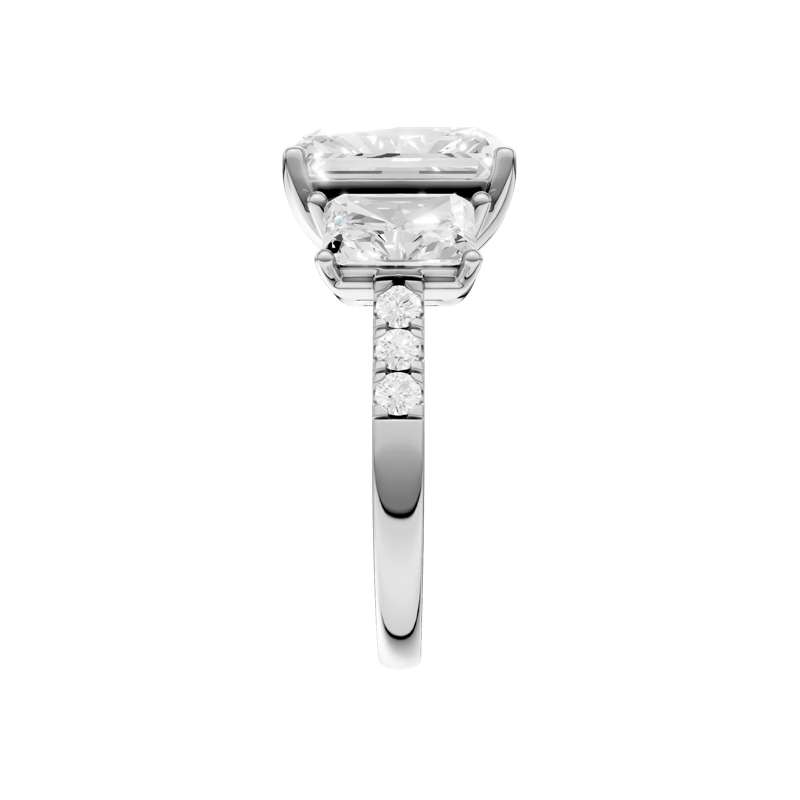 Lab Grown Diamond Three-Stone Engagement Ring in 14K White Gold &#40;6 1/3 ct. tw.&#41; – Image 3 of 4