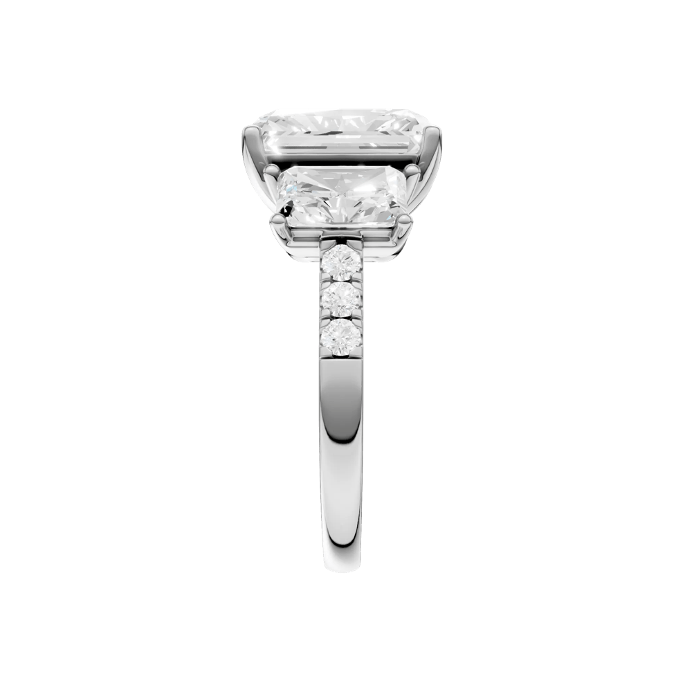 Lab Grown Diamond Three-Stone Engagement Ring in 14K White Gold (6 1/3 ct. tw.) – Image 3 of 4