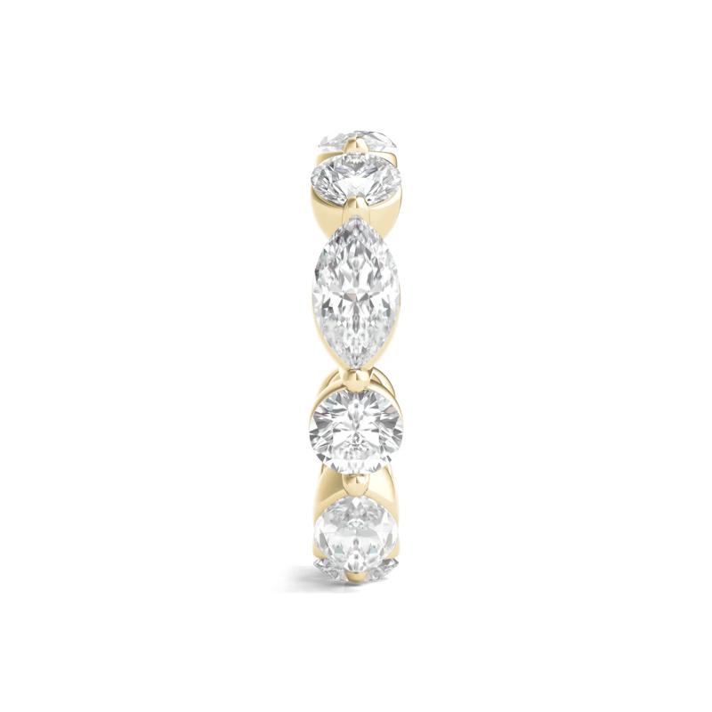 Round and Marquise-Cut Diamond Eternity Band in 14k Yellow Gold &#40;5 ct. tw.&#41;  – Image 3 of 3