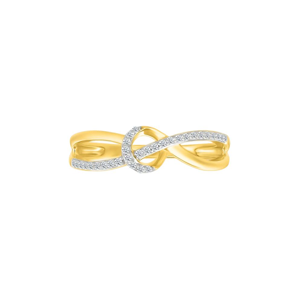 Diamond Knot Ring in 10K Yellow Gold (1/8 ct. tw.) – Image 4 of 5