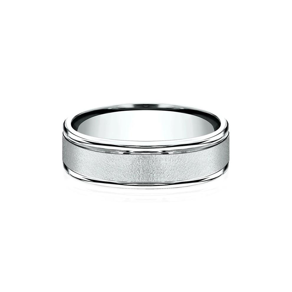 Men's Wirebrush Band in 10K White Gold, 6MM – Image 1 of 3
