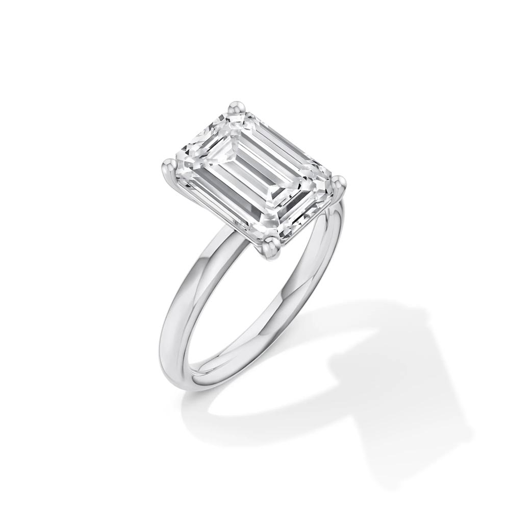 Lab Grown Diamond Emerald-Cut Solitaire Ring in 14K White Gold (5 ct.) – Image 2 of 4