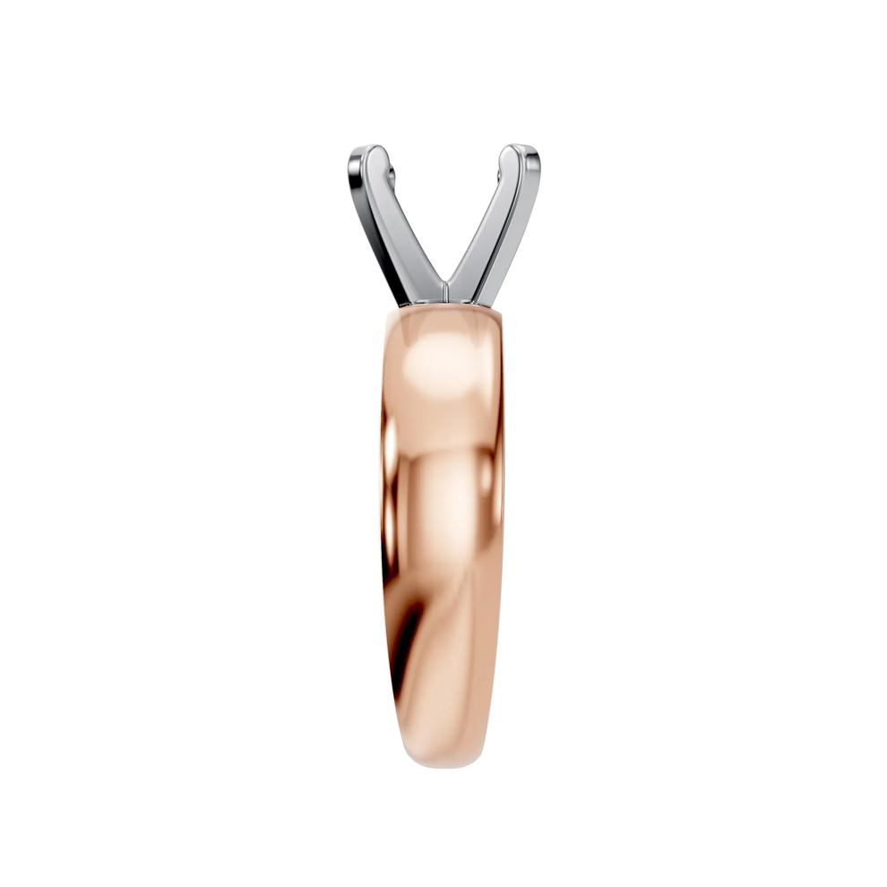 Solitaire Half-Round Semi-Mount Engagement Ring in 14K Rose Gold (Setting Only) – Image 6 of 8
