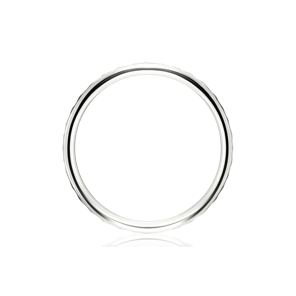 Faceted Wedding Band in 14K White Gold – Image 2 of 3