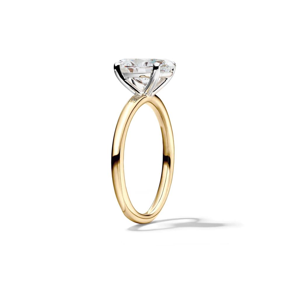 Lab Grown Diamond Oval Solitaire Engagement Ring in 14k Yellow Gold (2 ct.) – Image 3 of 4