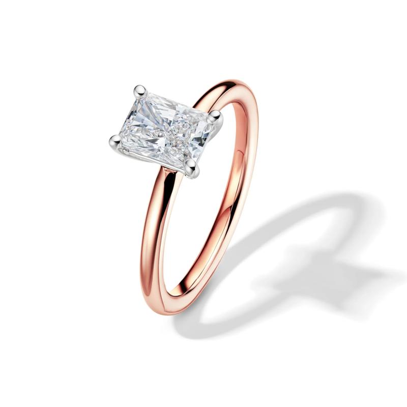 Lab Grown Diamond Radiant-Cut Solitaire Ring in 14K Rose Gold (1 ct.) – Image 4 of 4