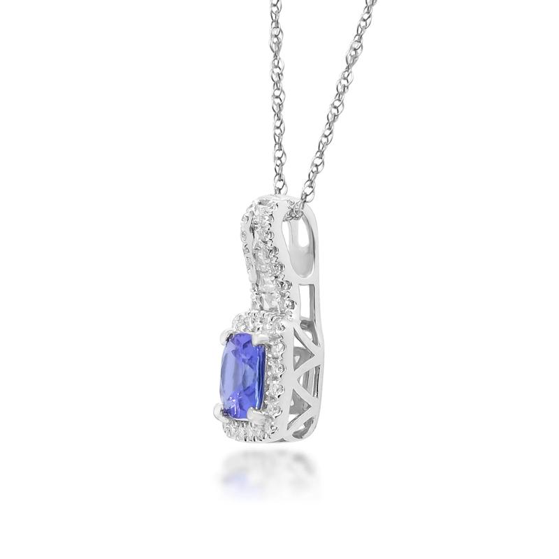 Tanzanite and Diamond Pendant in 14K White Gold &#40;3/8 ct. tw.&#41; – Image 2 of 4