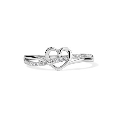 Diamond Heart Ring in Sterling Silver (1/10 ct. tw.)