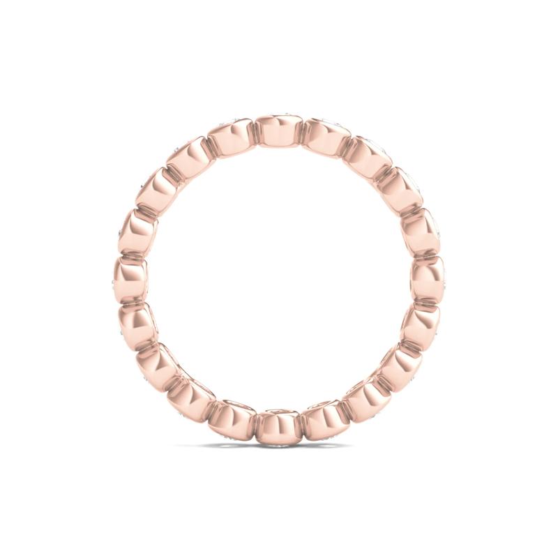 Round Lab Grown Diamond Bezel-Set Eternity Band in 14K Rose Gold (1 ct. tw.) – Image 2 of 3