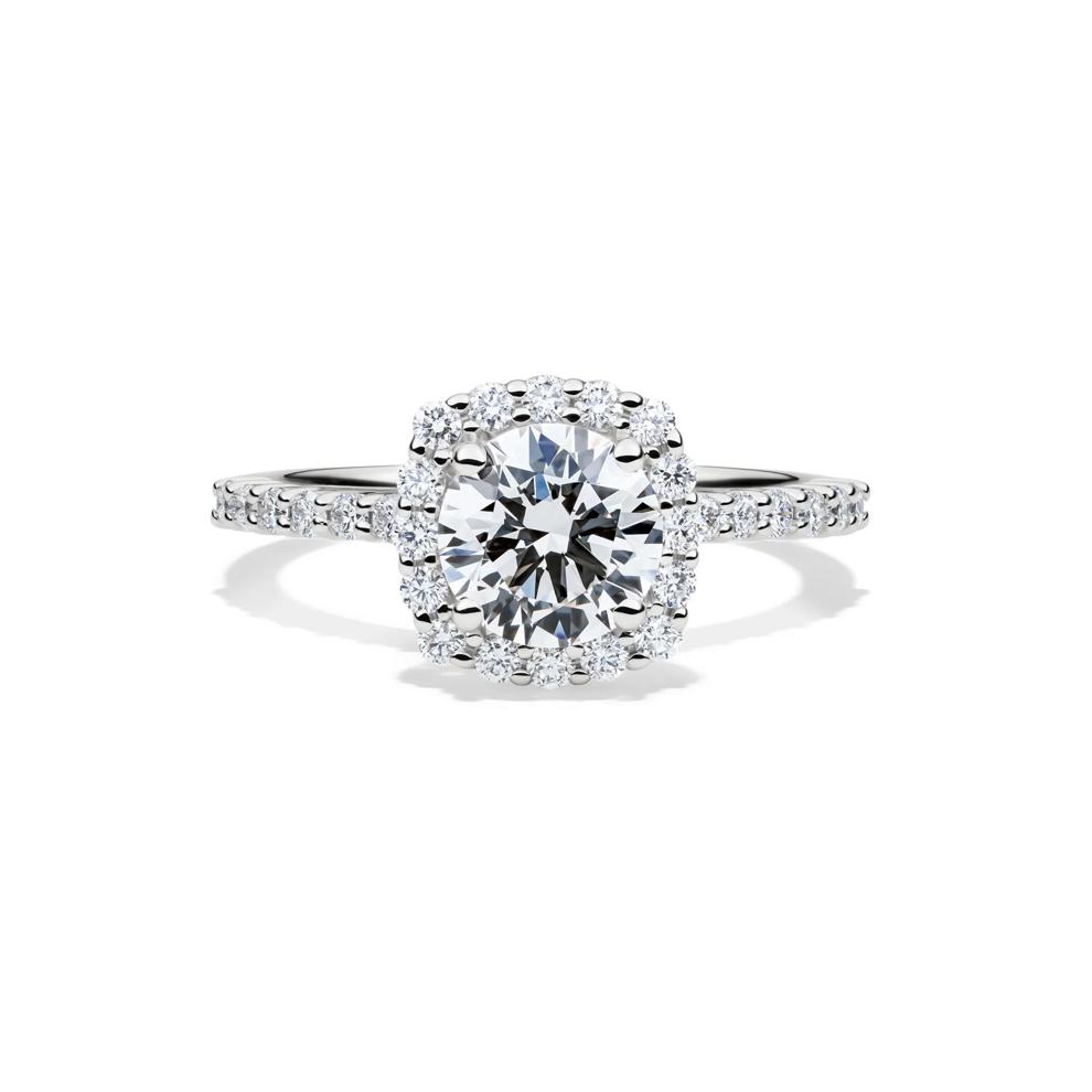 Lab Grown Diamond Round Halo Engagement Ring in 14K White Gold (1 3/4 ct. tw.) – Image 1 of 5