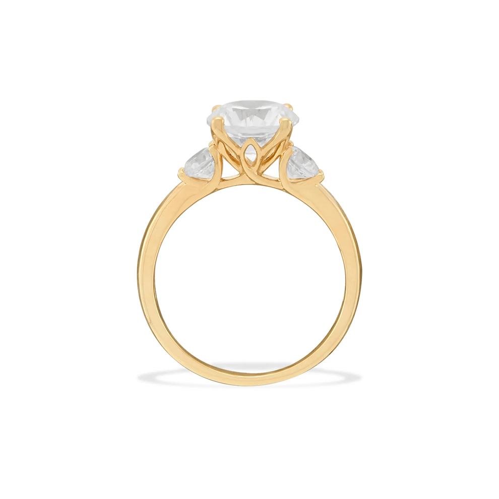 Lab Grown Diamond Round Center Three-Stone Engagement Set in 14K Yellow Gold (3 ct. tw.) – Image 2 of 6