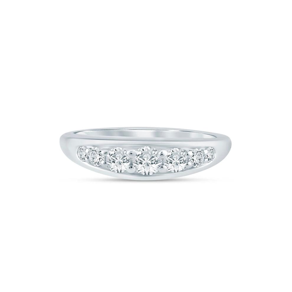 Lab Grown Diamond Graduated Channel Band in 14K White Gold (1/2 ct. tw.) – Image 1 of 3