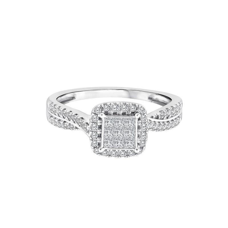 Diamond Composite Engagement Ring in 14K White Gold &#40;1/2 ct. tw.&#41; – Image 1 of 3