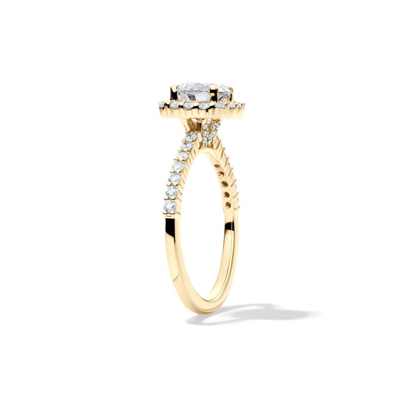 Lab Grown Diamond Round Halo Engagement Ring in 14K Yellow Gold &#40;1 3/4 ct. tw.&#41; – Image 3 of 4