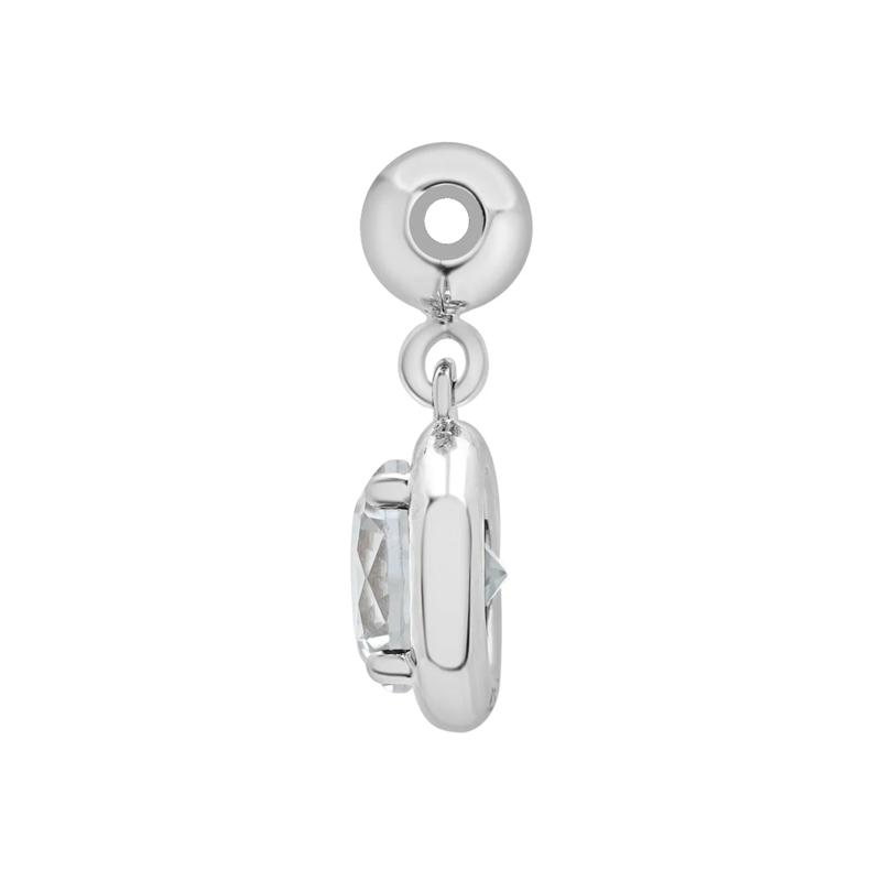 Lab-Created Aquamarine Birthstone Bead Charm in Sterling Silver – Image 2 of 3
