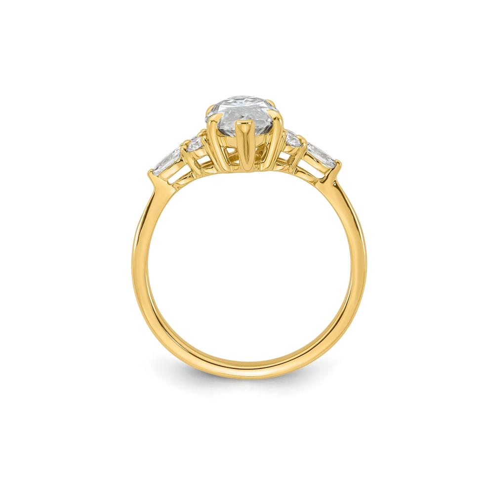 Lab-Created Moissanite Marquise Ring in 10K Yellow Gold (2 1/4 ct. dew) – Image 2 of 3