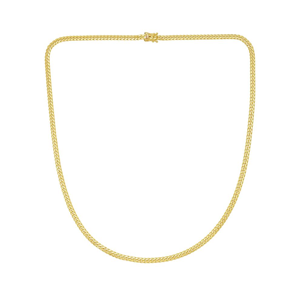Men's 4MM Solid Cuban Chain in 10K Yellow Gold, 22" – Image 2 of 3
