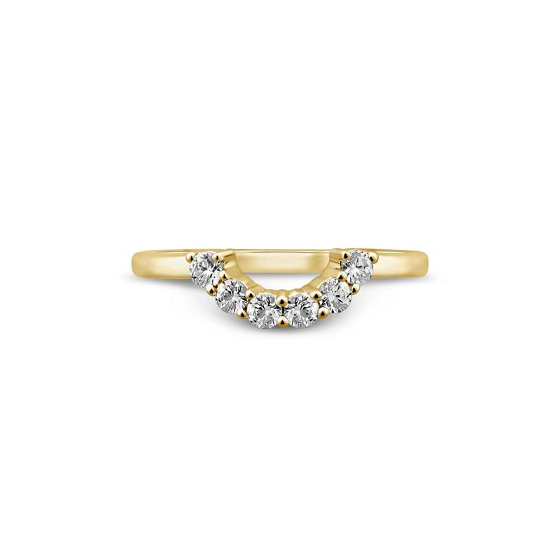 Contour Wedding Band with Diamond Crescent in 14K Yellow Gold &#40;1/3 ct. tw.&#41; – Image 1 of 3