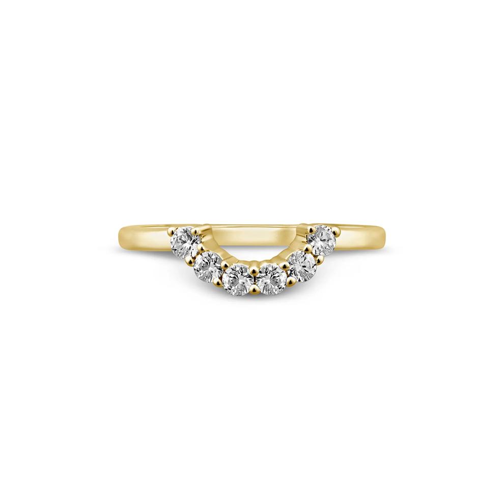 Contour Wedding Band with Diamond Crescent in 14K Yellow Gold (1/3 ct. tw.) – Image 1 of 3