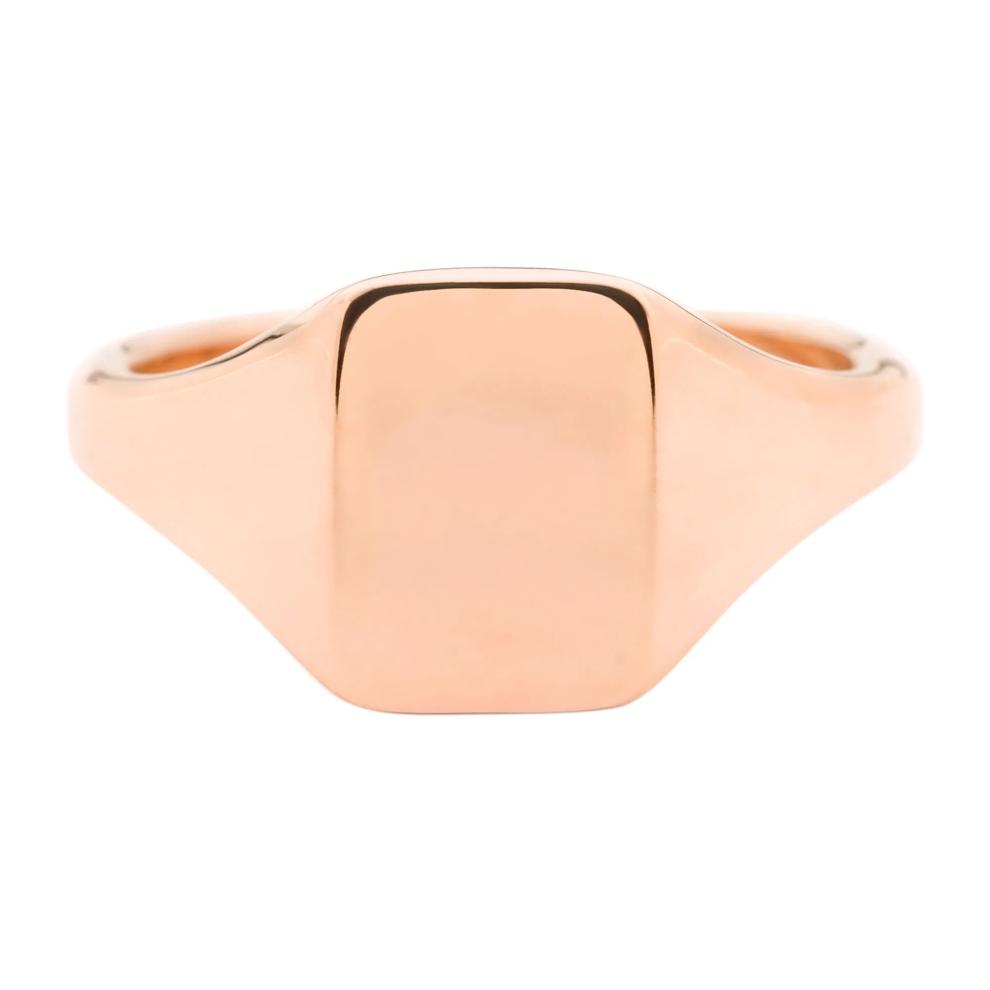 Rectangle Signet Ring in 10K Rose Gold – Image 1 of 3