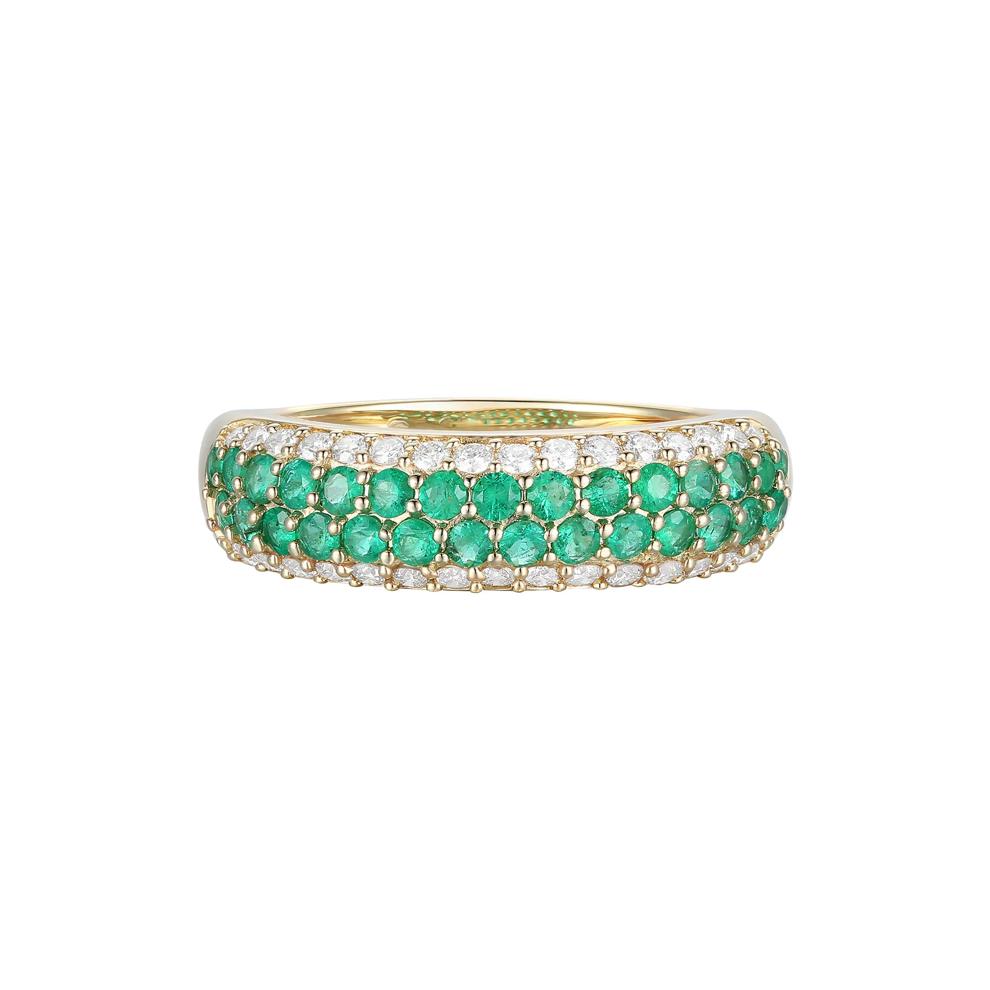 Emerald and Diamond Ring in 10K Yellow Gold (3/8 ct. tw.) – Image 1 of 3