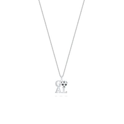 Soccer "Goal" Pendant Necklace in Sterling Silver