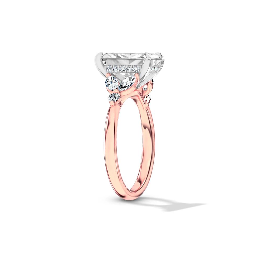 Lab Grown Diamond Radiant Hidden Halo Engagement Ring in 14K Rose Gold (4 ct. tw.) – Image 3 of 4