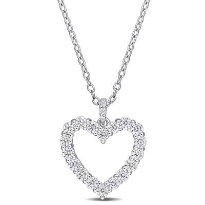 Moissanite Heart Pendant in Sterling Silver (3/5 ct. dew)