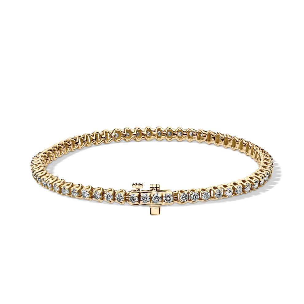 3 ct. tw. Diamond Tennis Bracelet in 10K Yellow Gold – Image 2 of 2