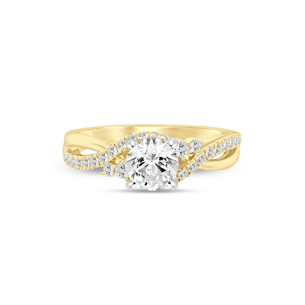 1/3 ct. tw. Round-Cut Diamond Semi-Mount Engagement Ring in 14k Yellow and White Gold (Setting Only) – Image 1 of 6