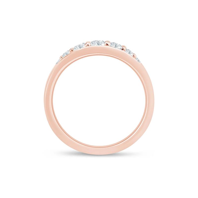Lab Grown Diamond Graduated Channel Band in 14K Rose Gold – Image 2 of 3