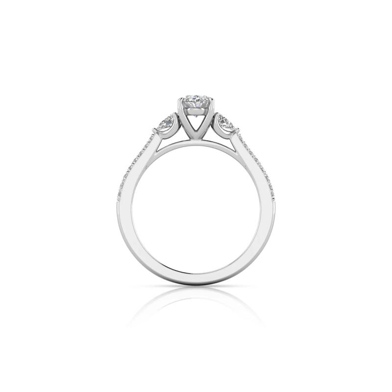 Lab Grown Diamond Three-Stone Engagement Ring in 10K White Gold (1 ct. tw.) – Image 2 of 3