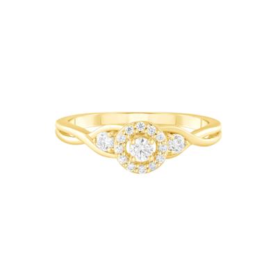 Round Diamond Three-Stone Promise Ring 10K Yellow Gold (1/4 ct. tw.)