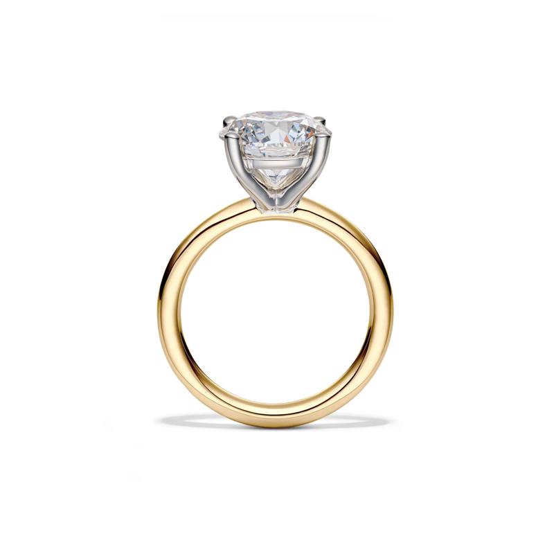 Lab Grown Diamond Solitaire Round Engagement Ring in 14k Yellow Gold &#40;4 ct.&#41; – Image 2 of 4