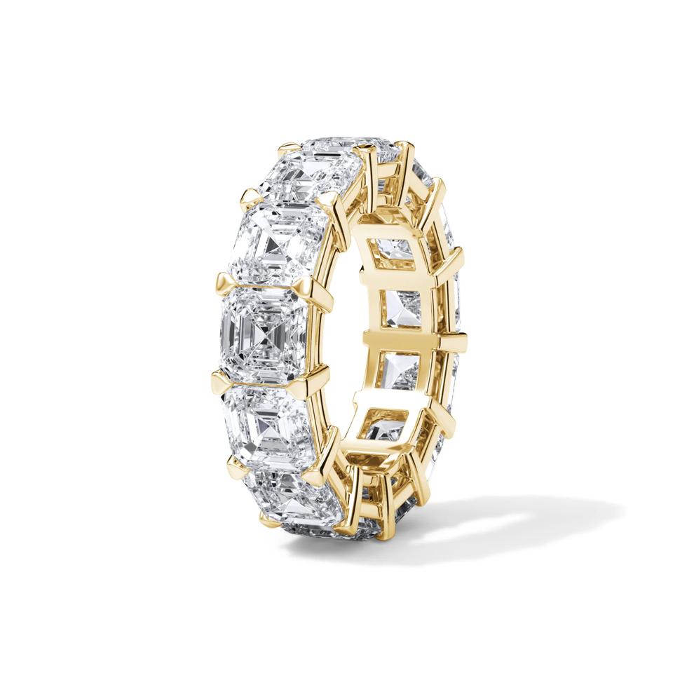 Lab Grown Diamond Asscher-Cut Eternity Band in 18K Yellow Gold (13 ct. tw.) – Image 3 of 4